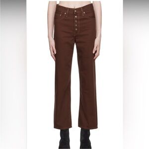 Levi’s 29x27 Jeans Ribcage Straight Ankle Brown Exposed Snap Fly 100% cotton NWT